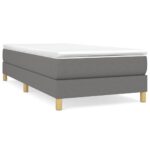vidaXL Boxspring posteľ s matracom tmavosivá 90x200 cm látka – Obrázok 2