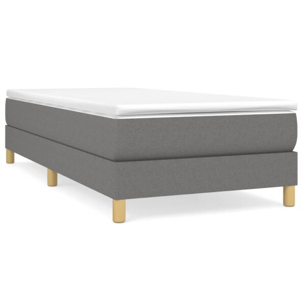 vidaXL Boxspring posteľ s matracom tmavosivá 100x200 cm látka – Obrázok 2