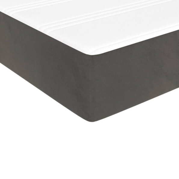 vidaXL Posteľný rám boxspring s matracom tmavosivý 80x200 cm zamat – Obrázok 8