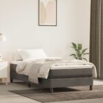 vidaXL Posteľný rám boxspring s matracom tmavosivý 80x200 cm zamat