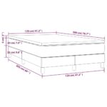 vidaXL Posteľný rám boxspring s matracom čierny 120x200 cm zamat – Obrázok 10