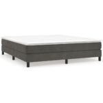 vidaXL Posteľný rám boxspring s matracom tmavosivý 180x200 cm zamat – Obrázok 2