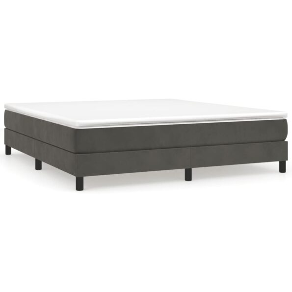 vidaXL Posteľný rám boxspring s matracom tmavosivý 180x200 cm zamat – Obrázok 2