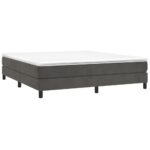 vidaXL Posteľný rám boxspring s matracom tmavosivý 180x200 cm zamat – Obrázok 3
