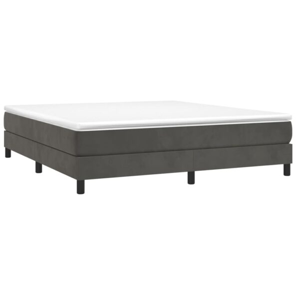 vidaXL Posteľný rám boxspring s matracom tmavosivý 180x200 cm zamat – Obrázok 3