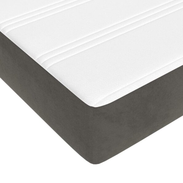 vidaXL Posteľný rám boxspring s matracom tmavosivý 180x200 cm zamat – Obrázok 8
