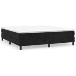 vidaXL Posteľný rám boxspring s matracom čierny 180x200 cm zamat – Obrázok 2