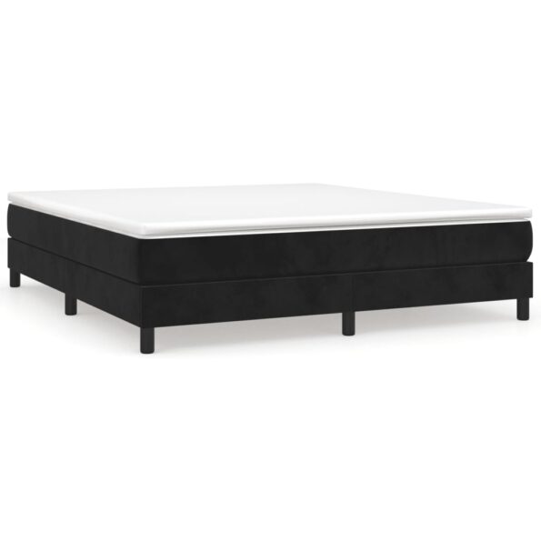 vidaXL Posteľný rám boxspring s matracom čierny 180x200 cm zamat – Obrázok 2
