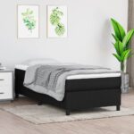 vidaXL Posteľný rám boxspring s matracom čierny 90x200 cm látka