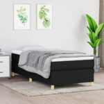vidaXL Boxspring posteľ s matracom čierna 100x200 cm látka