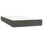 vidaXL Posteľný rám boxspring s matracom tmavosivý 100x200 cm zamat – Obrázok 5
