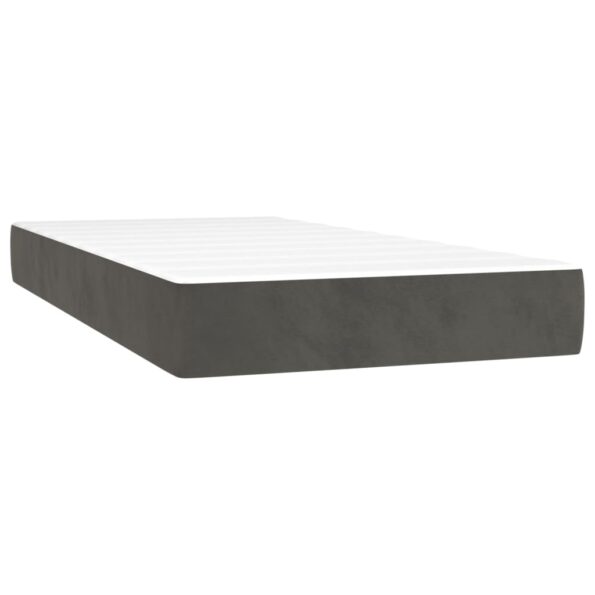 vidaXL Posteľný rám boxspring s matracom tmavosivý 100x200 cm zamat – Obrázok 5
