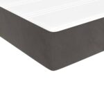 vidaXL Posteľný rám boxspring s matracom tmavosivý 100x200 cm zamat – Obrázok 8