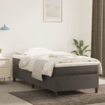 vidaXL Posteľný rám boxspring s matracom tmavosivý 100x200 cm zamat