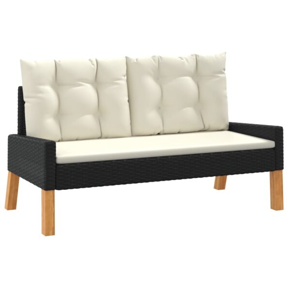 vidaXL 4-dielna sedacia súprava s vankúšmi polyratan a masívne drevo – Obrázok 3