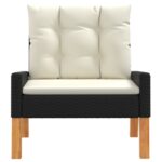 vidaXL 4-dielna sedacia súprava s vankúšmi polyratan a masívne drevo – Obrázok 6