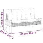 vidaXL 4-dielna sedacia súprava s vankúšmi polyratan a masívne drevo – Obrázok 9
