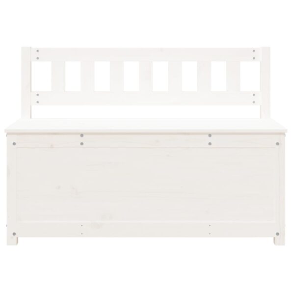vidaXL Lavička biela 110x41x76,5 cm masívne mangovníkové drevo – Obrázok 5