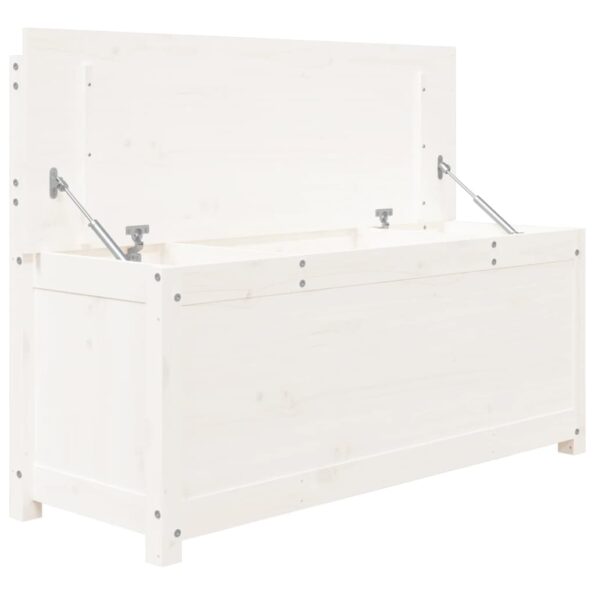 vidaXL Lavička biela 110x41x76,5 cm masívne mangovníkové drevo – Obrázok 7