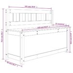 vidaXL Lavička biela 110x41x76,5 cm masívne mangovníkové drevo – Obrázok 9