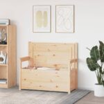 vidaXL Lavička 112,5x51,5x96,5 cm masívne borovicové drevo – Obrázok 3
