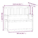 vidaXL Lavička 112,5x51,5x96,5 cm masívne borovicové drevo – Obrázok 9