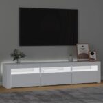 vidaXL TV skrinka s LED svetlami biely 180x35x40 cm – Obrázok 3