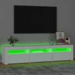 vidaXL TV skrinka s LED svetlami biely 180x35x40 cm – Obrázok 4