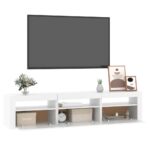 vidaXL TV skrinka s LED svetlami biely 180x35x40 cm – Obrázok 6