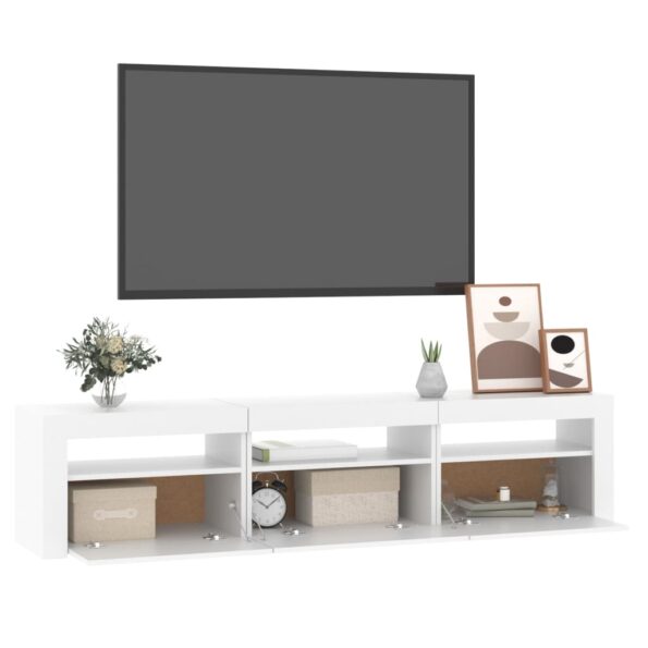 vidaXL TV skrinka s LED svetlami biely 180x35x40 cm – Obrázok 6