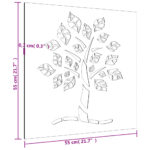 vidaXL Záhradná dekorácia 55x55 cm kortenová oceľ dizajn stromu – Obrázok 8