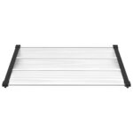 vidaXL Vchodová strieška čierna a priehľadná 122x90cm polykarbonát – Obrázok 3