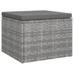 vidaXL 3-miestna záhradná pohovka strecha a podnožka sivá polyratan – Obrázok 8