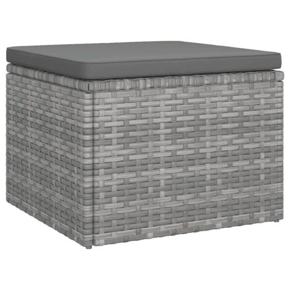 vidaXL 3-miestna záhradná pohovka strecha a podnožka sivá polyratan – Obrázok 8