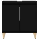 vidaXL Umývadlová skrinka čierna 58x33x60 cm kompozitné drevo – Obrázok 6