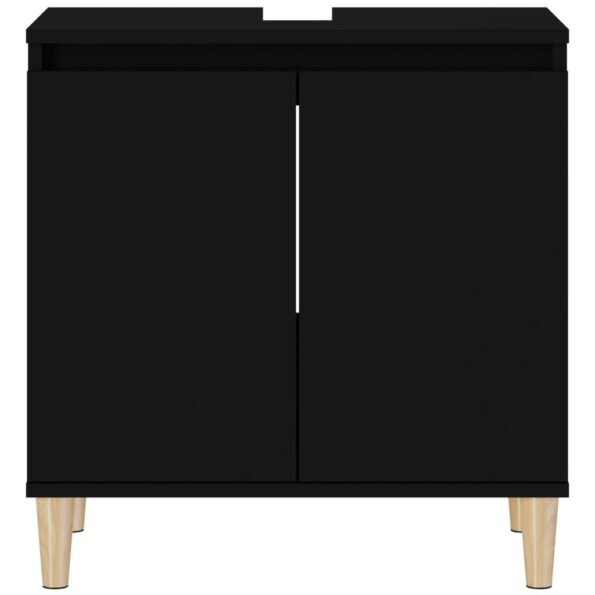 vidaXL Umývadlová skrinka čierna 58x33x60 cm kompozitné drevo – Obrázok 6