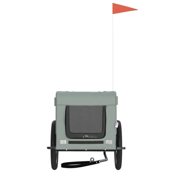 vidaXL Cyklovozík pre zvieratá, sivo čierny, oxfordská látka, železo – Obrázok 5