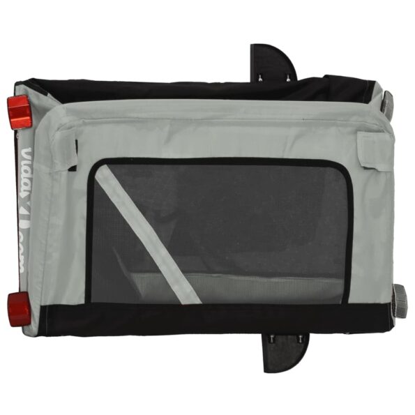 vidaXL Cyklovozík pre zvieratá, sivo čierny, oxfordská látka, železo – Obrázok 10