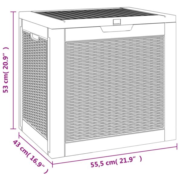 vidaXL Záhradný úložný box čierny 55,5x43x53 cm polypropylén – Obrázok 8