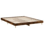 vidaXL Posteľný rám bez matraca dymový dub 140x200 cm kompozitné drevo – Obrázok 5