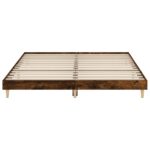 vidaXL Posteľný rám bez matraca dymový dub 140x200 cm kompozitné drevo – Obrázok 6