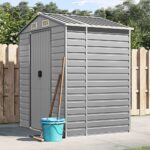 vidaXL Záhradná kôlňa bledosivá 191x130x198 cm pozinkovaná oceľ