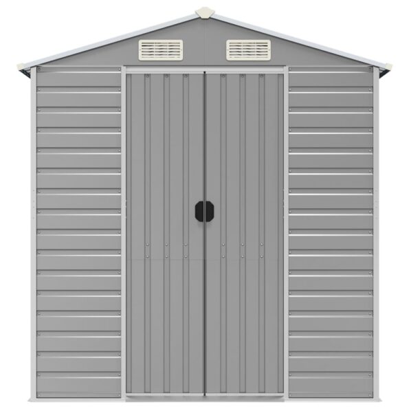 VXL8720845894467_g_en_hd_2.jpg vidaXL Záhradná kôlňa bledosivá 191x385x198 cm pozinkovaná oceľ – Obrázok 4