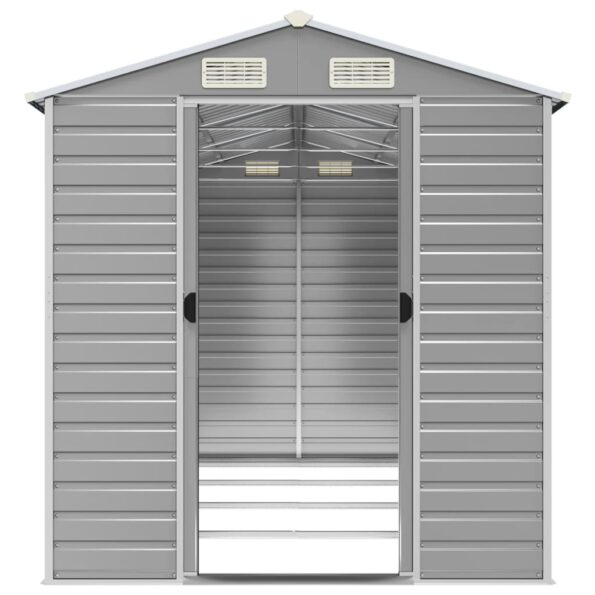 VXL8720845894467_g_en_hd_3.jpg vidaXL Záhradná kôlňa bledosivá 191x385x198 cm pozinkovaná oceľ – Obrázok 5