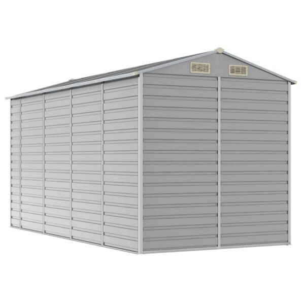 VXL8720845894467_g_en_hd_5.jpg vidaXL Záhradná kôlňa bledosivá 191x385x198 cm pozinkovaná oceľ – Obrázok 7