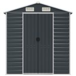 vidaXL Záhradná kôlňa antracitová 191x215x198 cm pozinkovaná oceľ – Obrázok 4