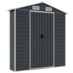 vidaXL Záhradná kôlňa antracitová 191x215x198 cm pozinkovaná oceľ – Obrázok 8