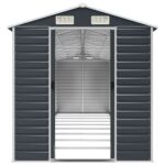 vidaXL Záhradná kôlňa antracitová 191x810x198 cm pozinkovaná oceľ – Obrázok 5