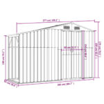 vidaXL Záhradná kôlňa sivá 277x93x179 cm pozinkovaná oceľ – Obrázok 9