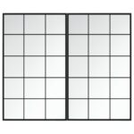 vidaXL Nástenné zrkadlá 2 ks čierne 100x60 cm kov – Obrázok 2